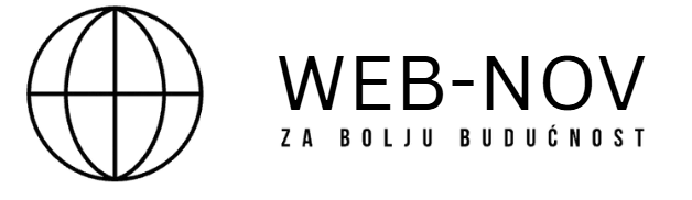 Prikaz crne lopte pokraj teksta za logo od web-nov.