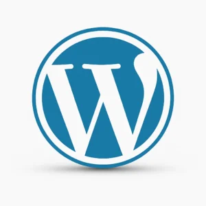 wordpress logo. Neka bude u plavoj boji na bijeloj pozadini. neka logo ima sijenu i izgleda kao da lebdi. Izrada WordPress stranica
