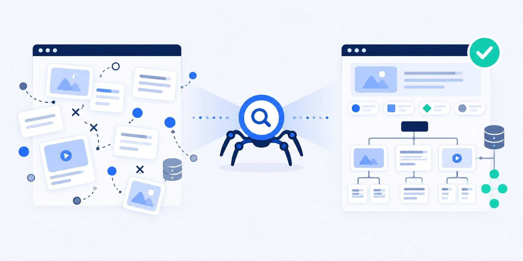 SEO struktura i izrada web stranica u Zagrebu Tražilica analizira neorganiziranu i pravilno strukturiranu stranicu kao dio SEO izrade web stranica u Zagrebu.